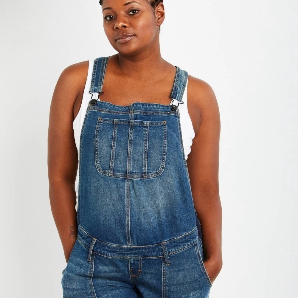 Motherhood Maternity Indigo Blues Jean Overalls NWT, Size XS - Picture 4 of 6